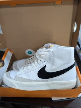 Nike Blazer Mid Vintage White with Black Swoosh